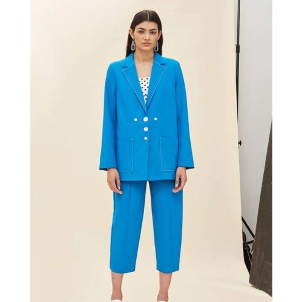 Topshop Blue Stitch Blazer
